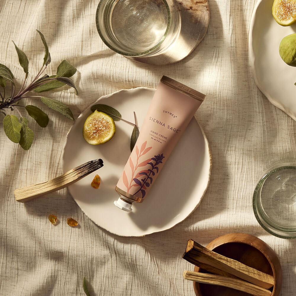 Thymes Sienna Sage Hand Cream with flowers, figs, and incense image number 2